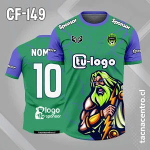 Camiseta de futbol zeus verde azul