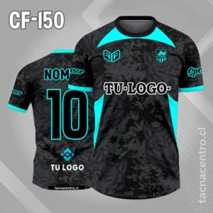 Camisetas de Fútbol Personalizadas: Diseño Gratis 3 Camiseta de futbol negro turquesa