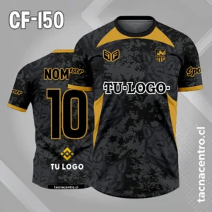 Camisetas de Fútbol Personalizadas: Diseño Gratis 4 Camiseta de futbol negro dorado
