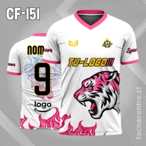 Camiseta de futbol tigre blanco rosado