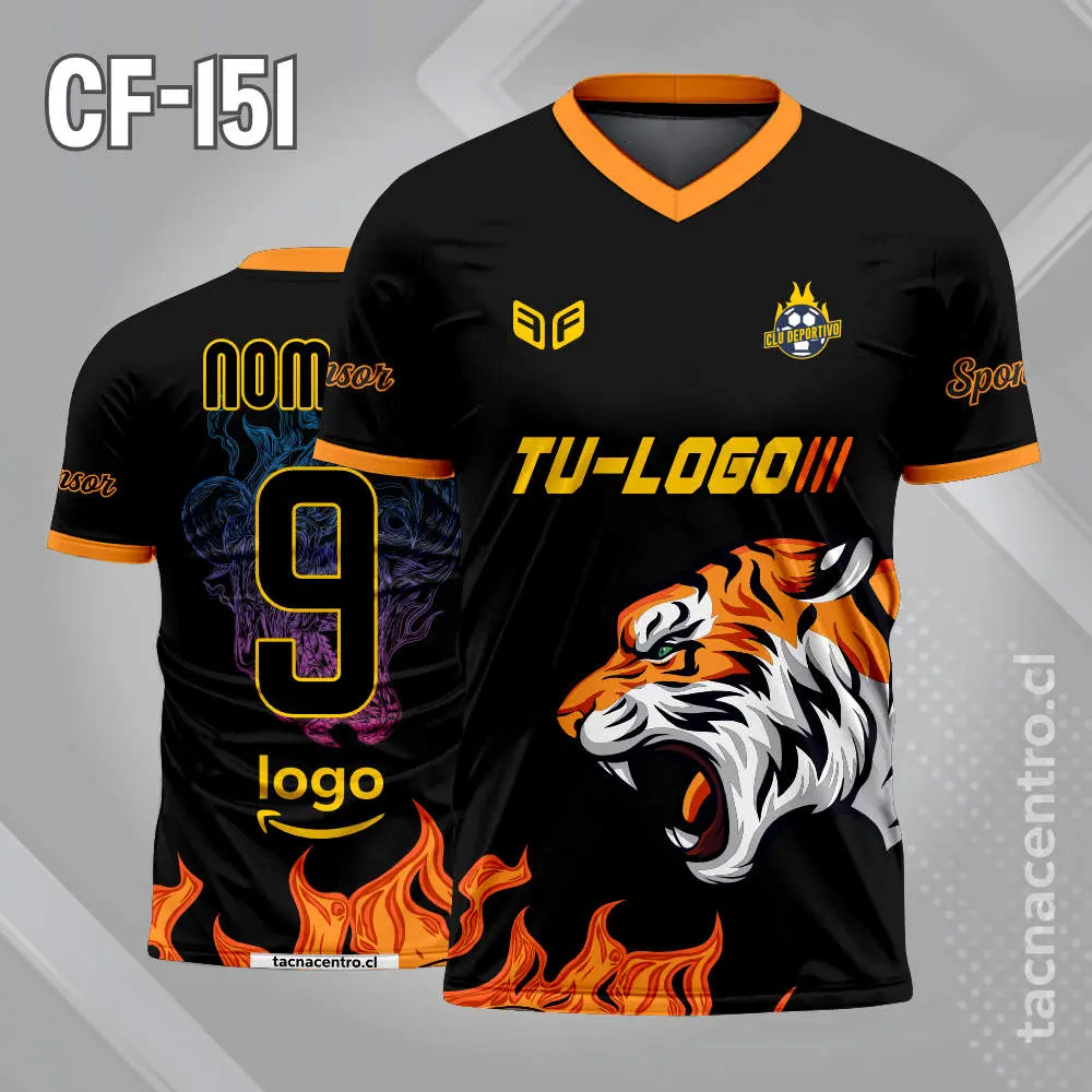 Camiseta de futbol tigre negro