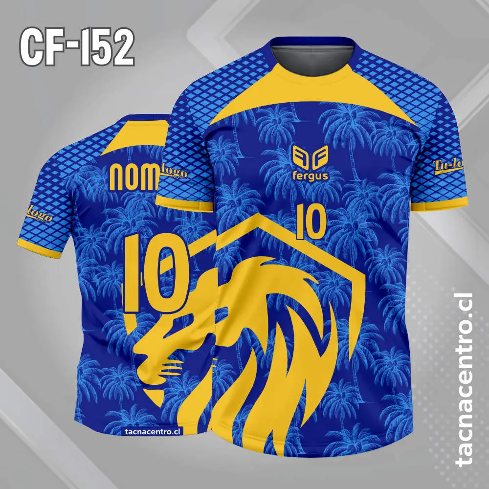 Camiseta de futbol escudo leon azul