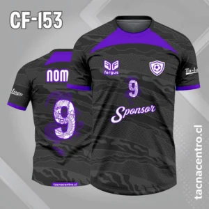 Camiseta de futbol negro morado