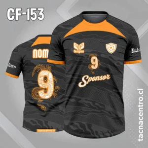 Camiseta de futbol negro naranja