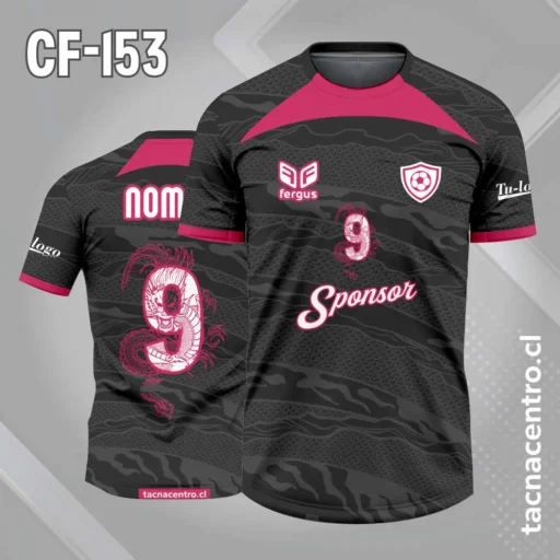 Camiseta de futbol negro rosado