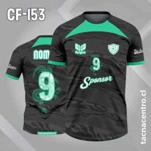Camiseta de futbol negro turquesa