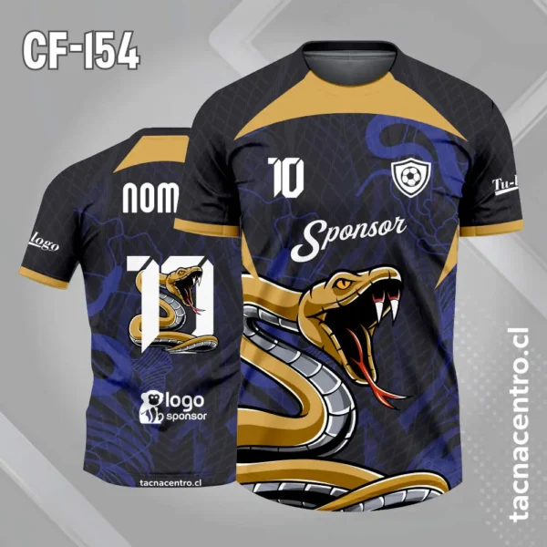 Camiseta de Futbol Serpiente Dorada Negra