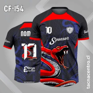 Camiseta de futbol serpiente rojo negro