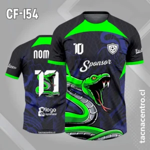 Camiseta de futbol serpiente verde negro