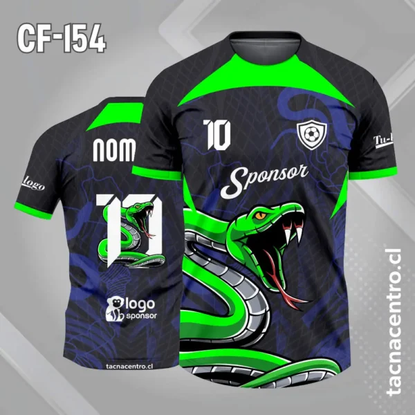Camiseta de futbol serpiente verde negro