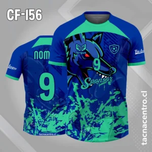 Camiseta de futbol lobo azul verde