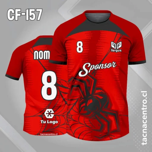 Camiseta de futbol araña rojo