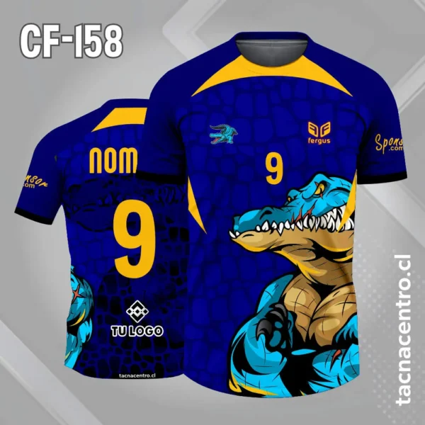 Camiseta de Futbol Cocodrilo Verde y Amarillo 2 Camiseta de futbol cocodrilo azul