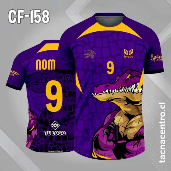 Camiseta de Futbol Cocodrilo Verde y Amarillo 3 Camiseta de futbol cocodrilo morado