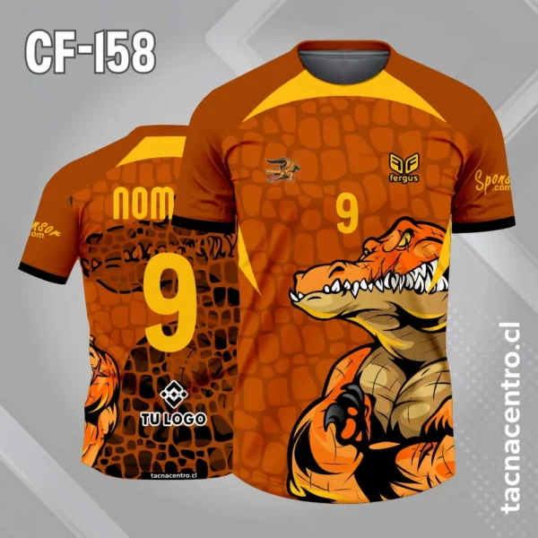 Camiseta de Futbol Cocodrilo Verde y Amarillo 4 Camiseta de futbol cocodrilo naranja