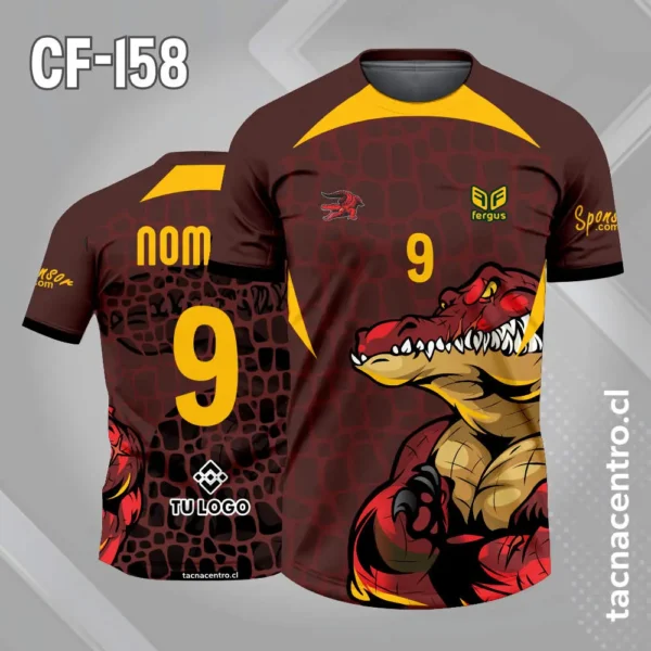 Camiseta de Futbol Cocodrilo Verde y Amarillo 5 Camiseta de futbol cocodrilo cafe