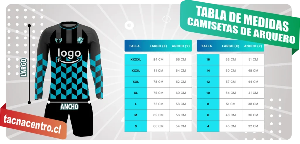 tallas camisetas de arquero de futbol personalizadas para hombre y mujer chile