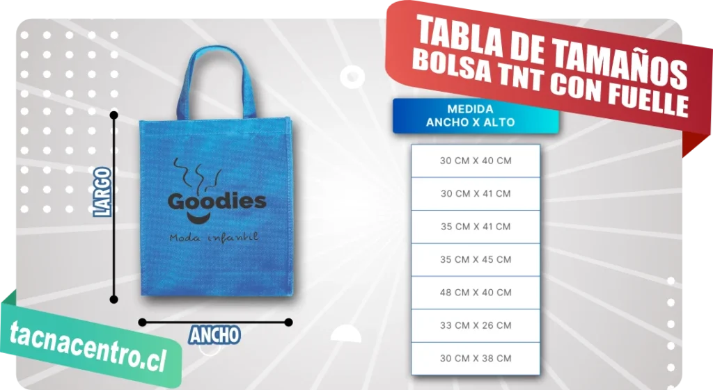 bolsa tnt con asa para agarrar tamaños disponibles venta por mayor chile