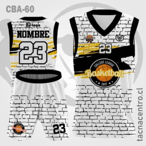 Camisetas de Basketball blanca ladrillos manga negra