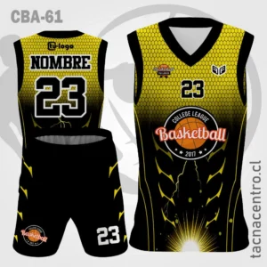 Camiseta de Basketball Negra amarillo luz