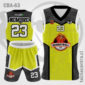 Camisetas de Basketball amarillo negro mangas blancas