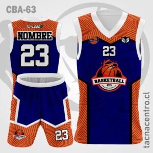 Camisetas de Basketball azul naranja mangas blancas