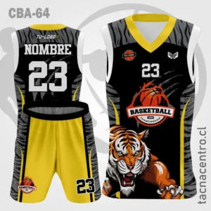 Camisetas de Basketball Tigre amarillo fondo negro