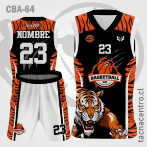 Camiseta de Basketball Tigre Naranja fondo negro