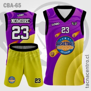 Camisetas de Basketball Meteoros fuego fondo morado amarillo