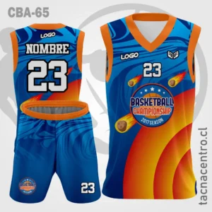 Camiseta de Basketball Meteoros fuego fondo azul naranja