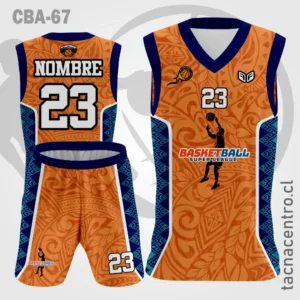 Camisetas de Basketball naranja Figuras Mangas azules