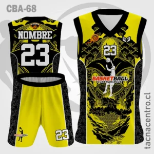 Camisetas de Basketball amarillo con fondo negro