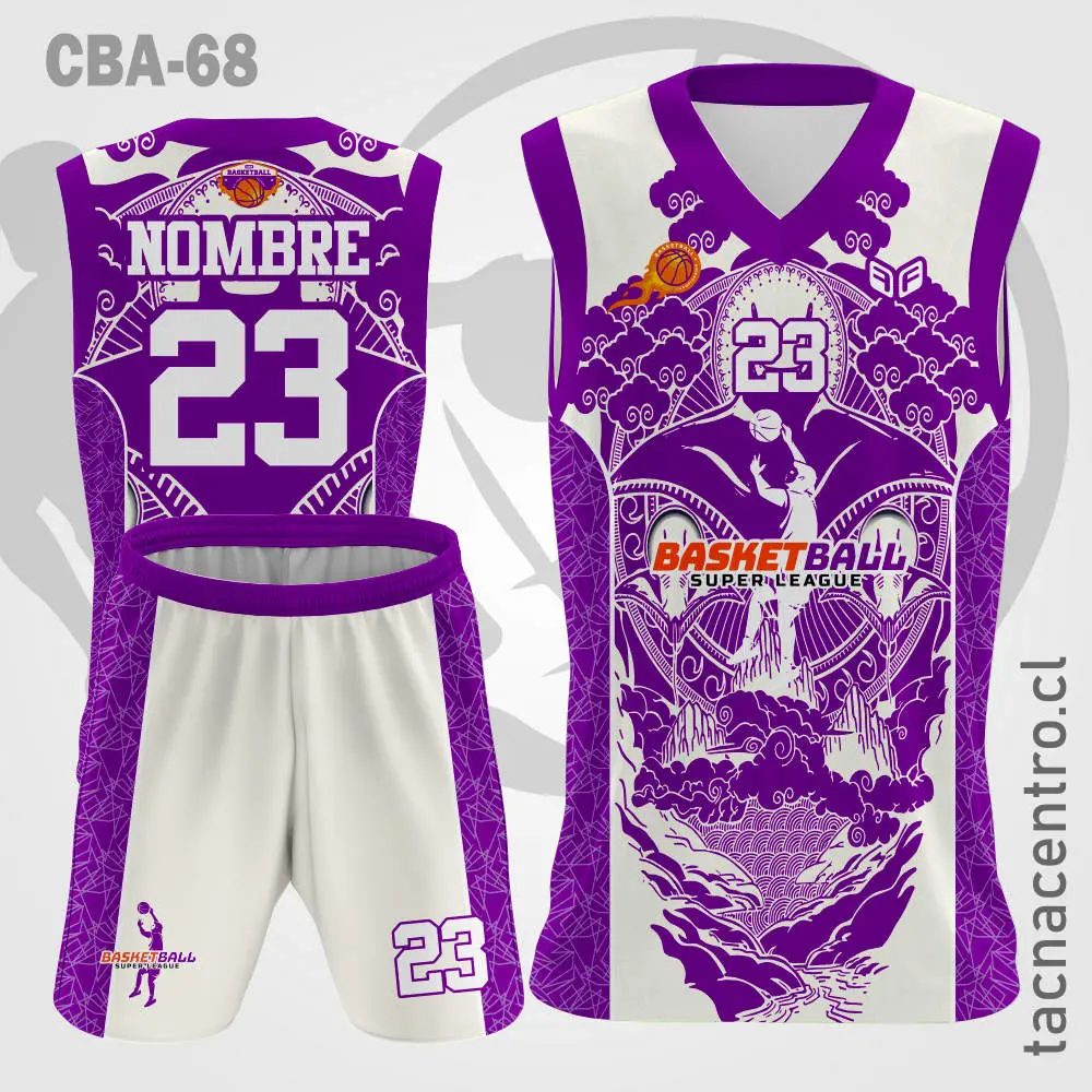 Camiseta de Basketball Morado con fondo blanco