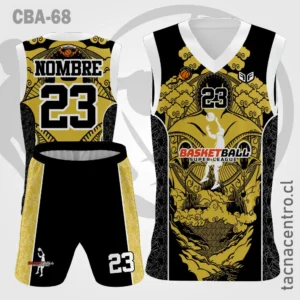 Camisetas de Basketball negro con fondo dorado