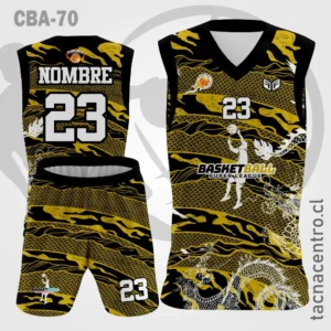 Camisetas de Basketball Dragon negro amarillo