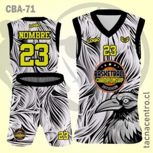 Camisetas de Basketball Cuervo gris blanco