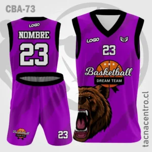 Camisetas de Basketball morado Cabeza de oso