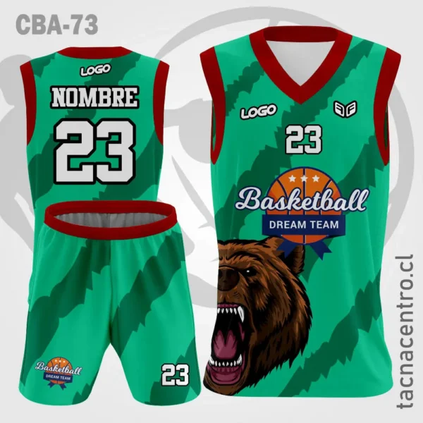 Camiseta de Basketball Amarillo Cabeza de oso 2 Camisetas de Basketball verde Cabeza de oso