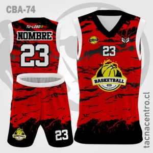 Camiseta de Basketball Roja con manchas negras