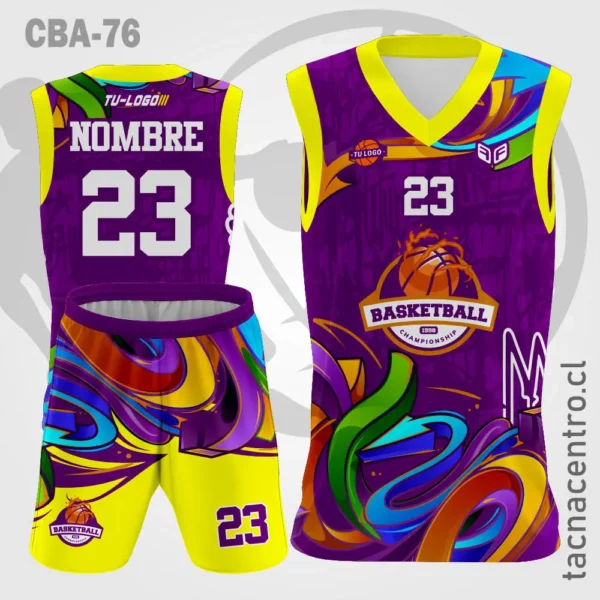 Camisetas de Basketball morado con flechas de colores