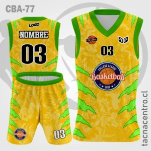 Camisetas de Basketball amarillo con garras de verdes