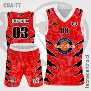 Camisetas de Basketball roja con garras negras