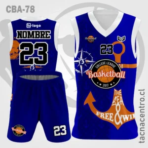 Camisetas de Basketball azul con ancla