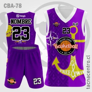 Camisetas de Basketball morado con ancla