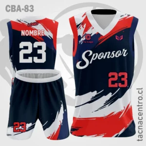 Camisetas de Basketball Negra con blanco y rojo