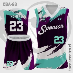 Camisetas de Basketball Negra con blanco y turquesa