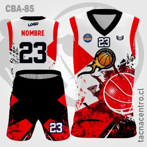 Camiseta de Basketball Blanco Pelota roja