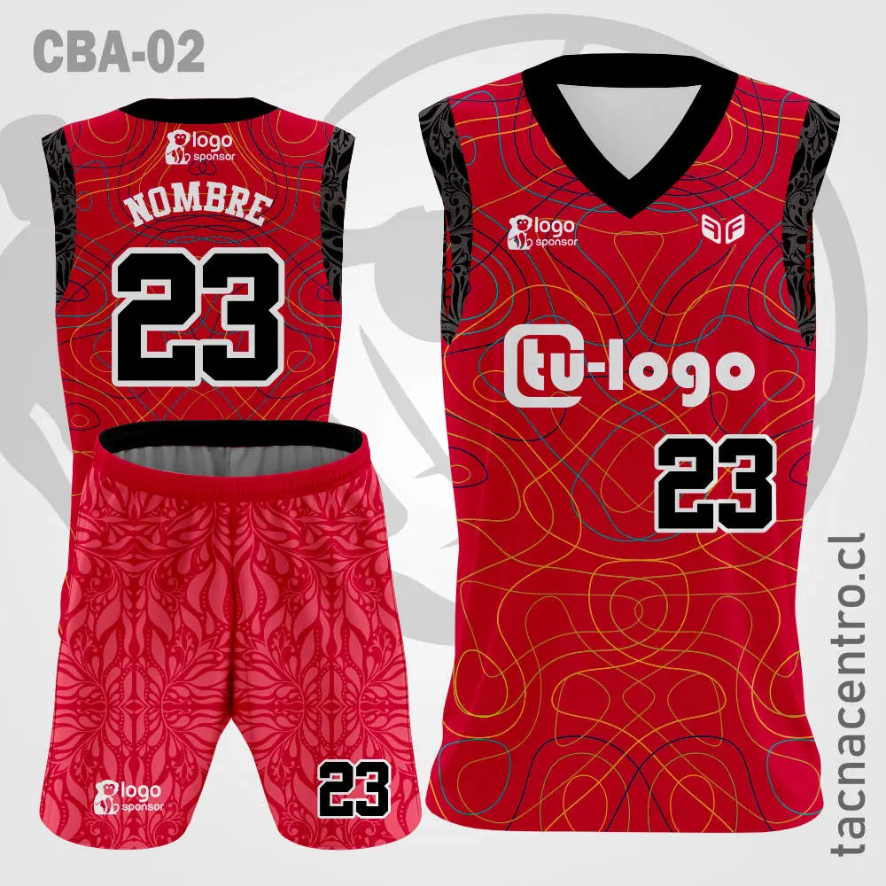 Camiseta de Basketball Rojo con Mangas Negras