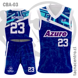 Camiseta de Basketball azul lineas blancas