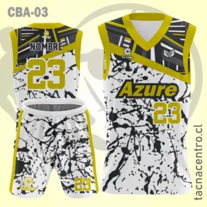 Camiseta de Basketball blanco amarillo negro